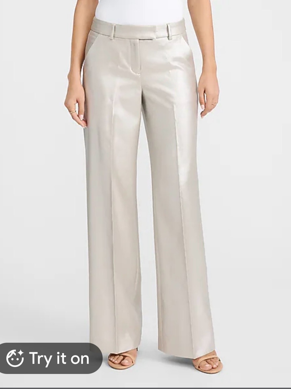 Express Editor Metallic Mid Rise Trouser Pant